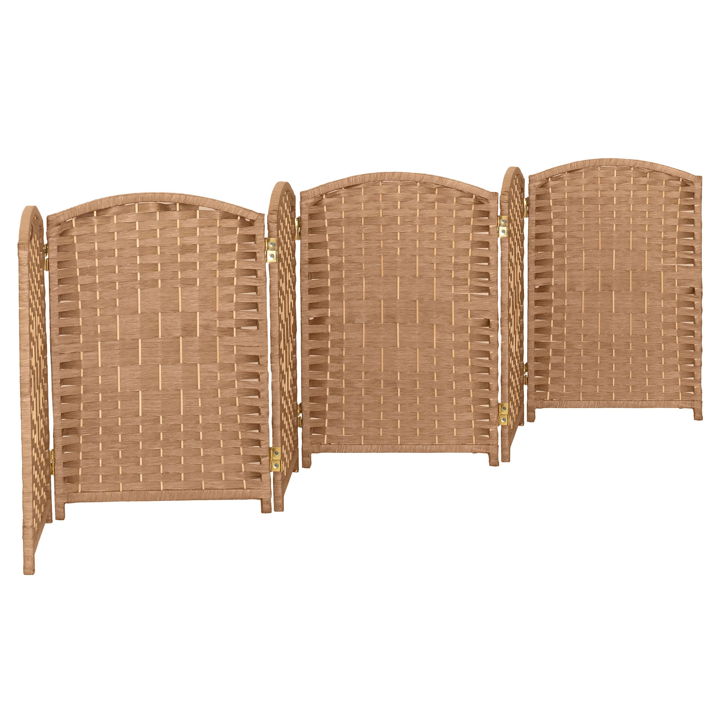 2 ft. Short Diamond Weave Fiber Folding Screen - Black - 4 Panel - Picture 47 of 60