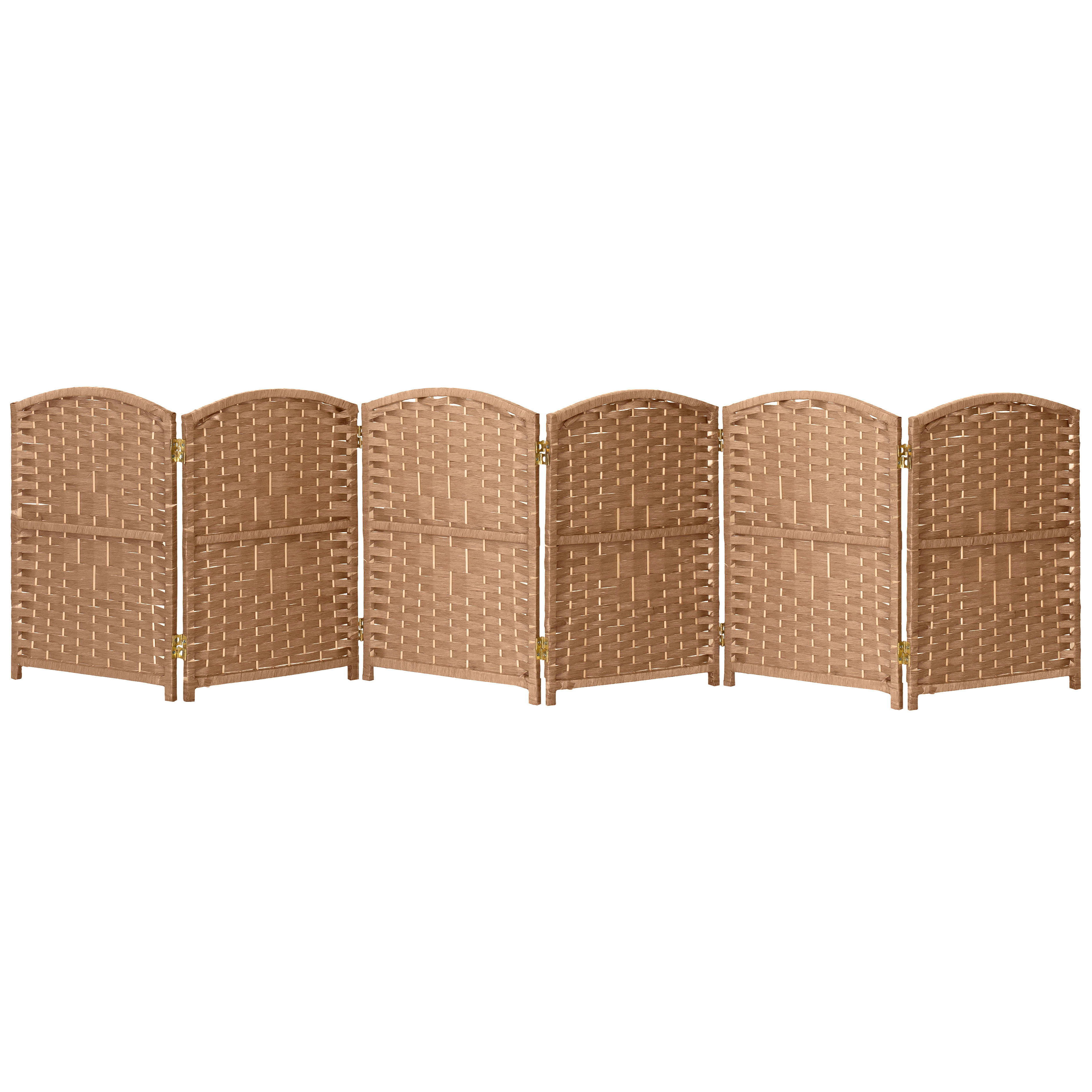 2 ft. Short Diamond Weave Fiber Folding Screen - Black - 4 Panel - Picture 46 of 60