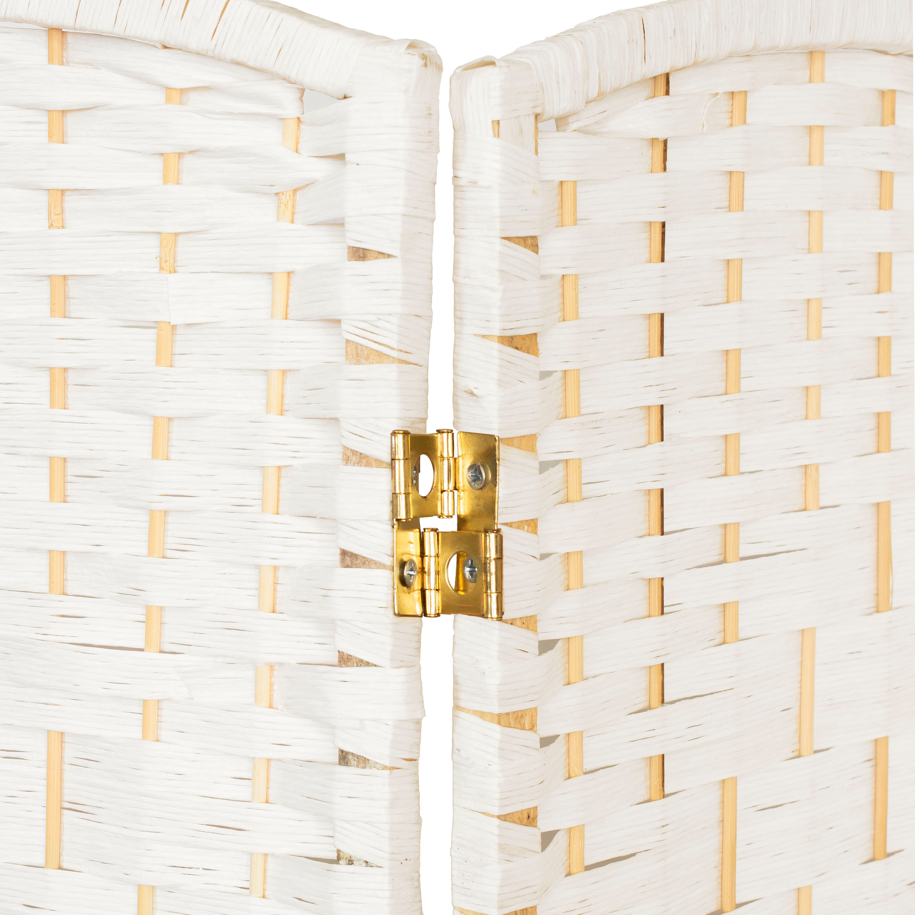 2 ft. Short Diamond Weave Fiber Folding Screen - Black - 4 Panel - Picture 55 of 60