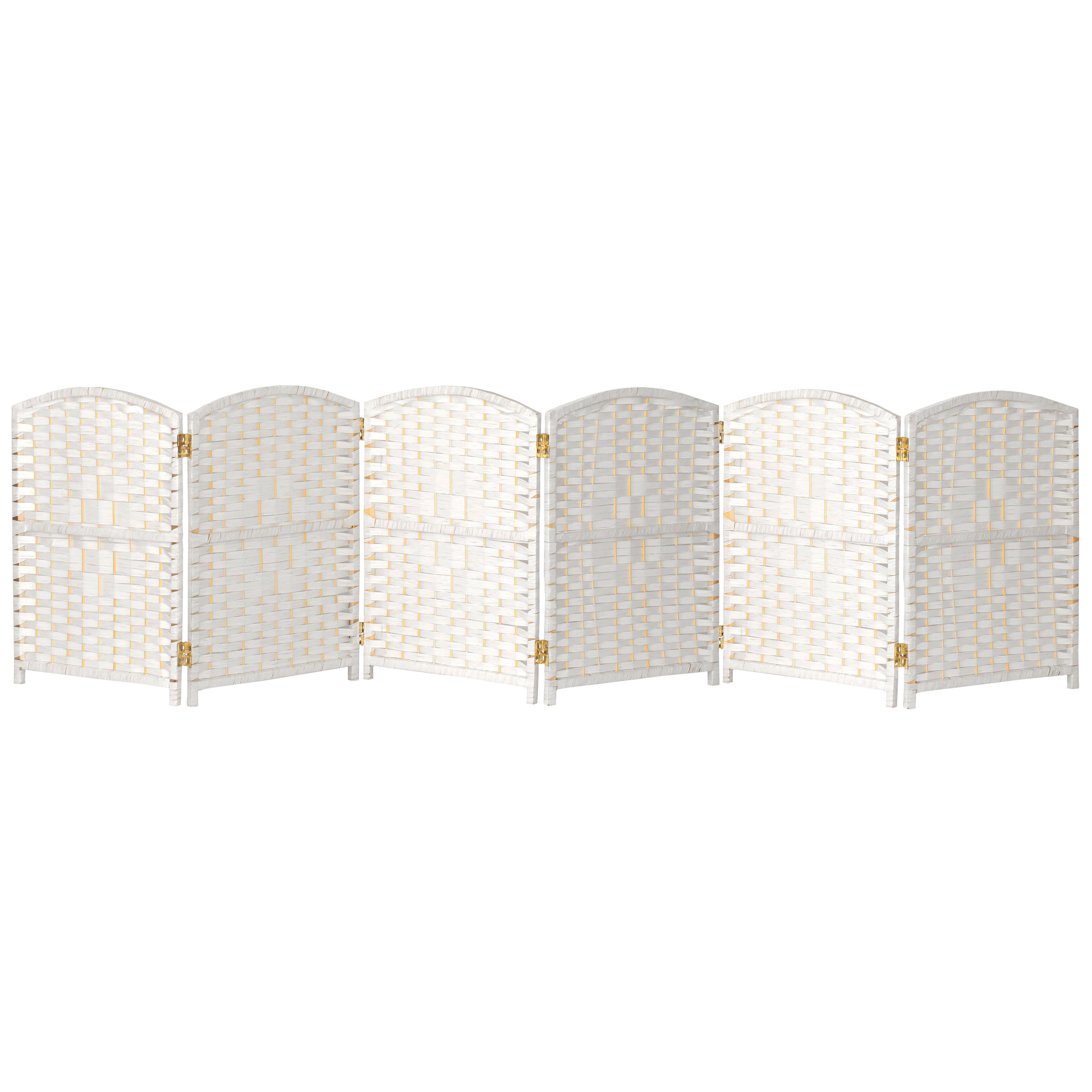 2 ft. Short Diamond Weave Fiber Folding Screen - Black - 4 Panel - Picture 58 of 60