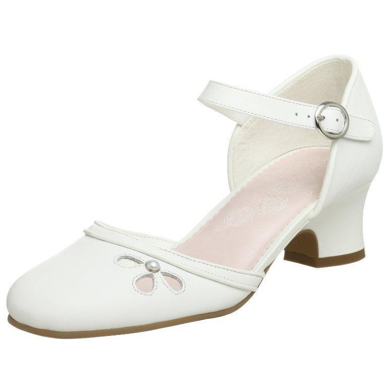 Stride Rite Valerie Girls White Leather w Pearl Dress Shoes