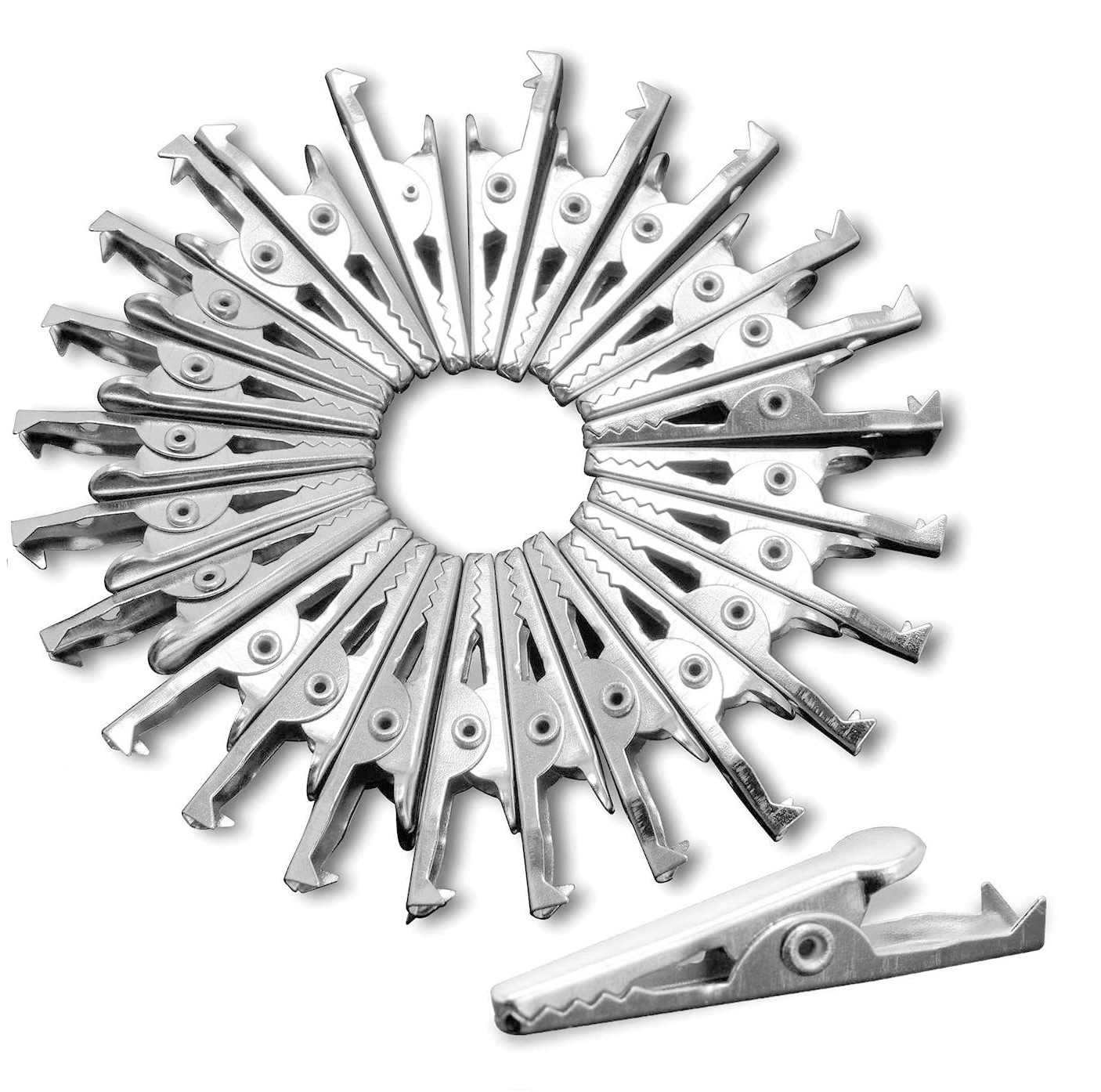 100 pcs Electric Non Insulated Testing Crocodile Clamps Alligator Clips