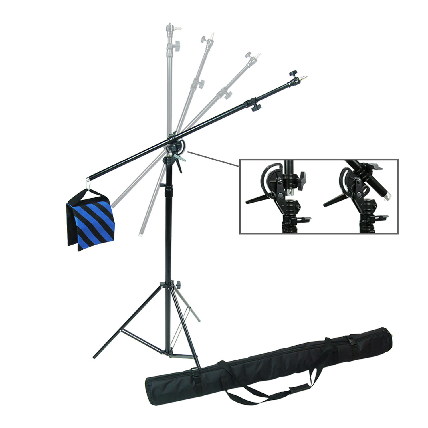 2 Way Rotatable Adjustable Tripod Boom Light Stand with Sandbag Photo Studio eBay