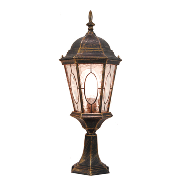 25" Golden Black Finish Outdoor Pillar Lantern Exterior 25" Golden Black Finish Outdoor Pillar Lantern Exterior