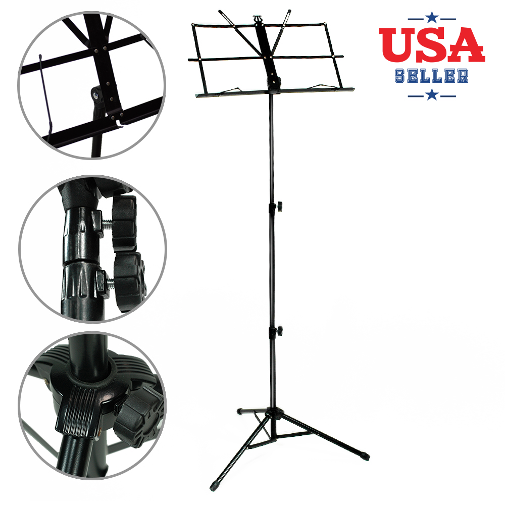 Adjustable 20"46" Height Durable Black Folding Tripod Sheet Music