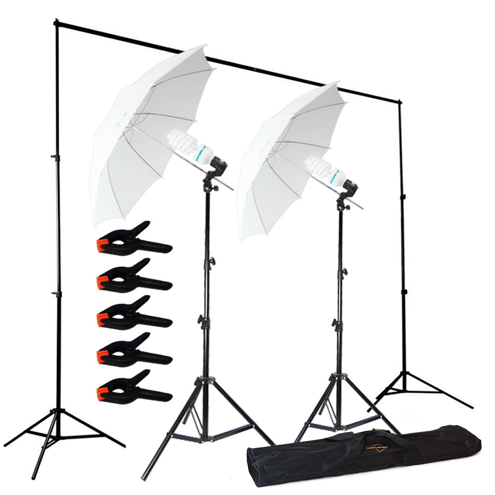 Photography Photo Umbrella Lighting Kit Studio Light Bulb Backdrop