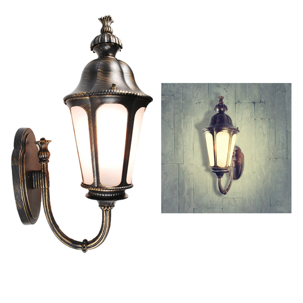Details About Golden Black Lantern Fixture Exterior Finished Lamp Outdoor Wall Light