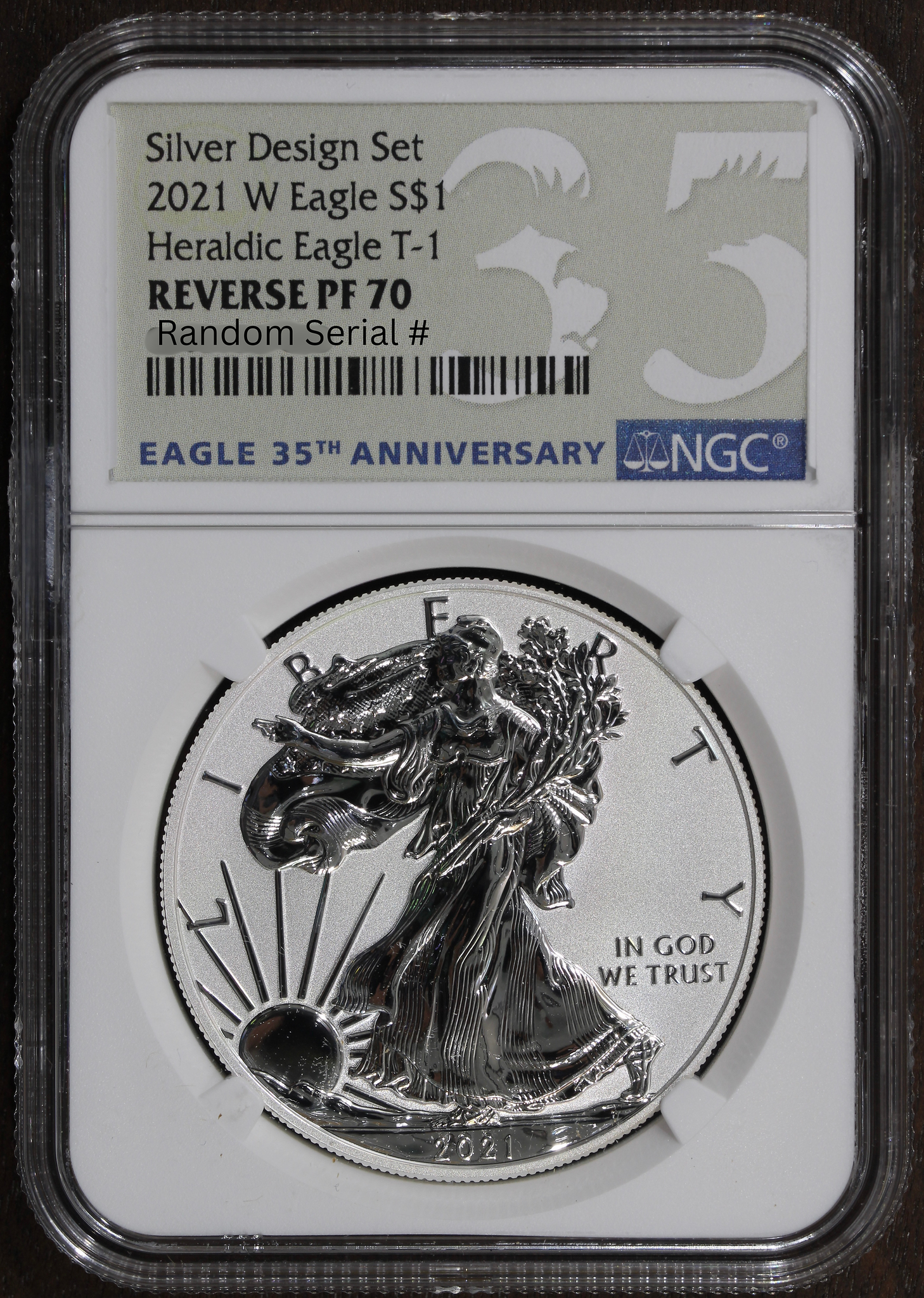 2021-W (PR70) Reverse Proof American Silver Eagle $1 ASE NGC
