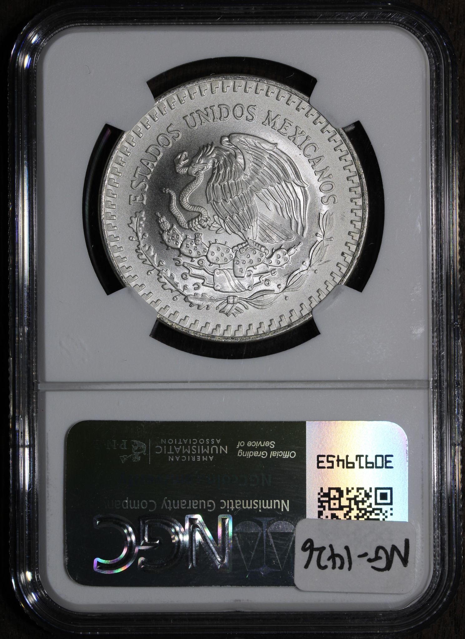 1991-Mo (MS68) Type 2 Mexican Silver Libertad Onza NGC - Small