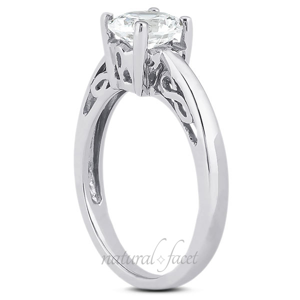 0.45 Carat D VVS1 Ideal Round Diamond White gold Vintage Solitaire Ring 2.6mm 0.45 Carat D VVS1 Ideal Round Diamond White gold Vintage Solitaire Ring 2.6mm