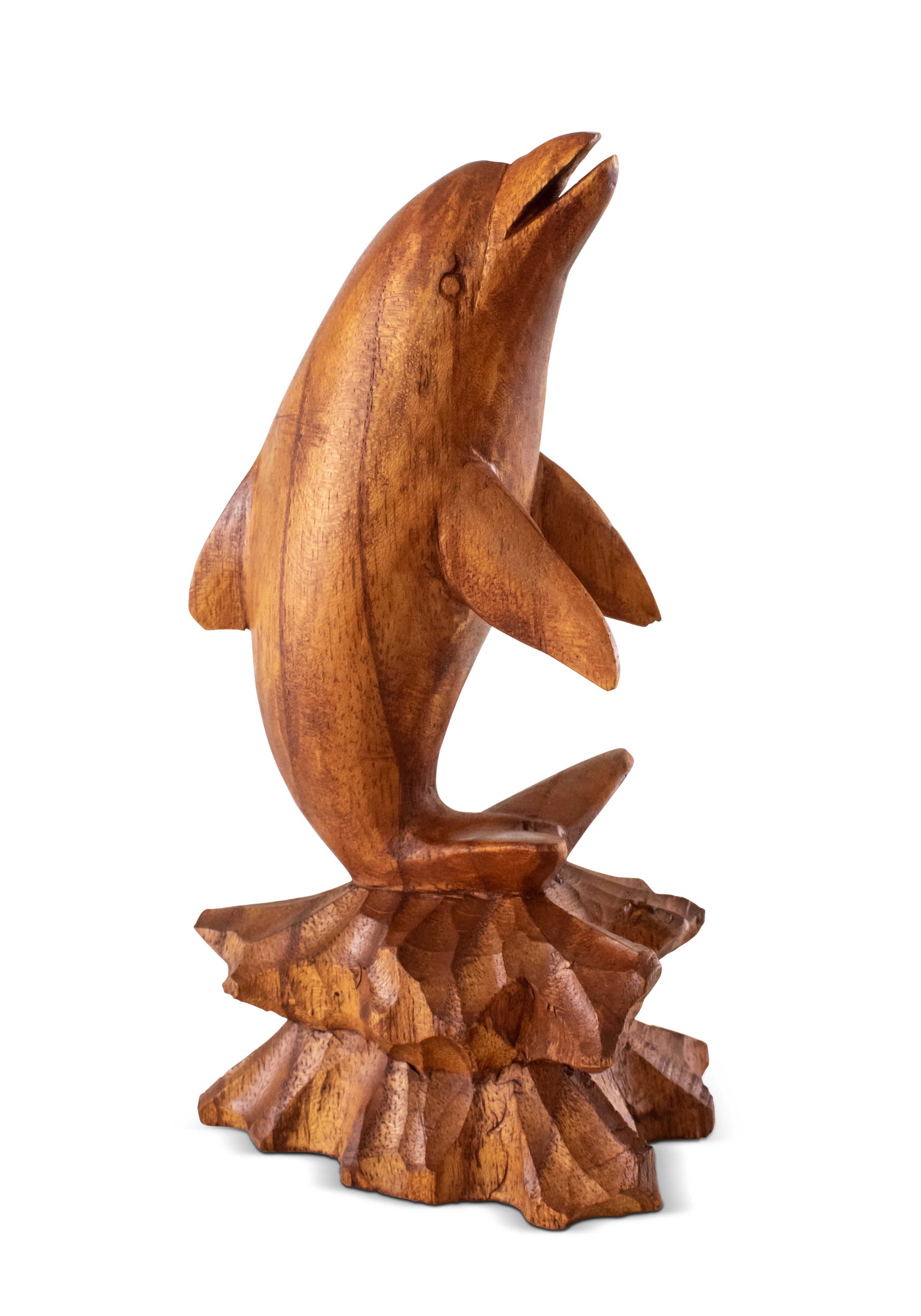 【Phil Vanderlei作ブロンズ彫刻★DOLPHIN IN CORAL】 Wooden Hand Carved Dolphin on Coral Statue Sculpture Home Decor
