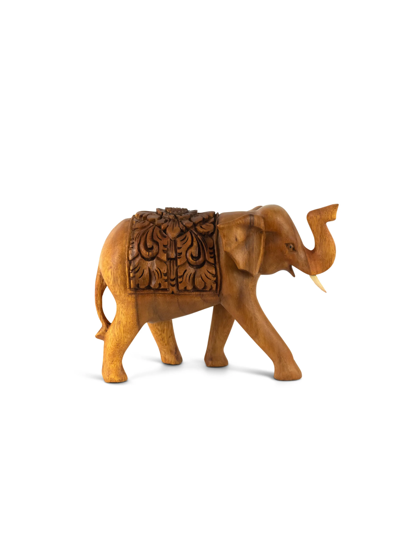 Wooden Hand Carved Elephant Statue Figurine Sculpture Home Decor ...