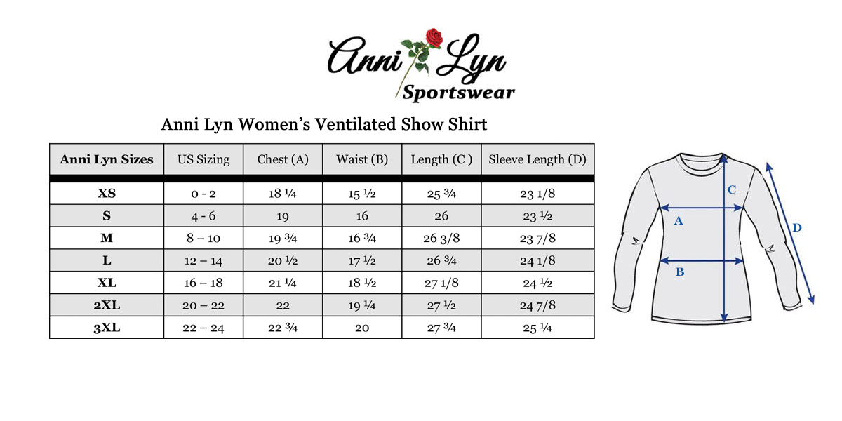 Anni Lyn Sportswear Women's Short Sleeve Ventilated Show Shirt - Picture 16 of 34