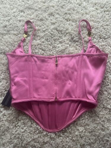 NWT Versace Square Neckline Sleeveless Crop Top Pink - Picture 7 of 11