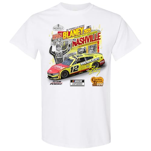 Ryan Blaney #12 NASCAR 2025 Music City Nashville Speedway 6.1.2025 Win T-Shirt - Picture 2 of 2