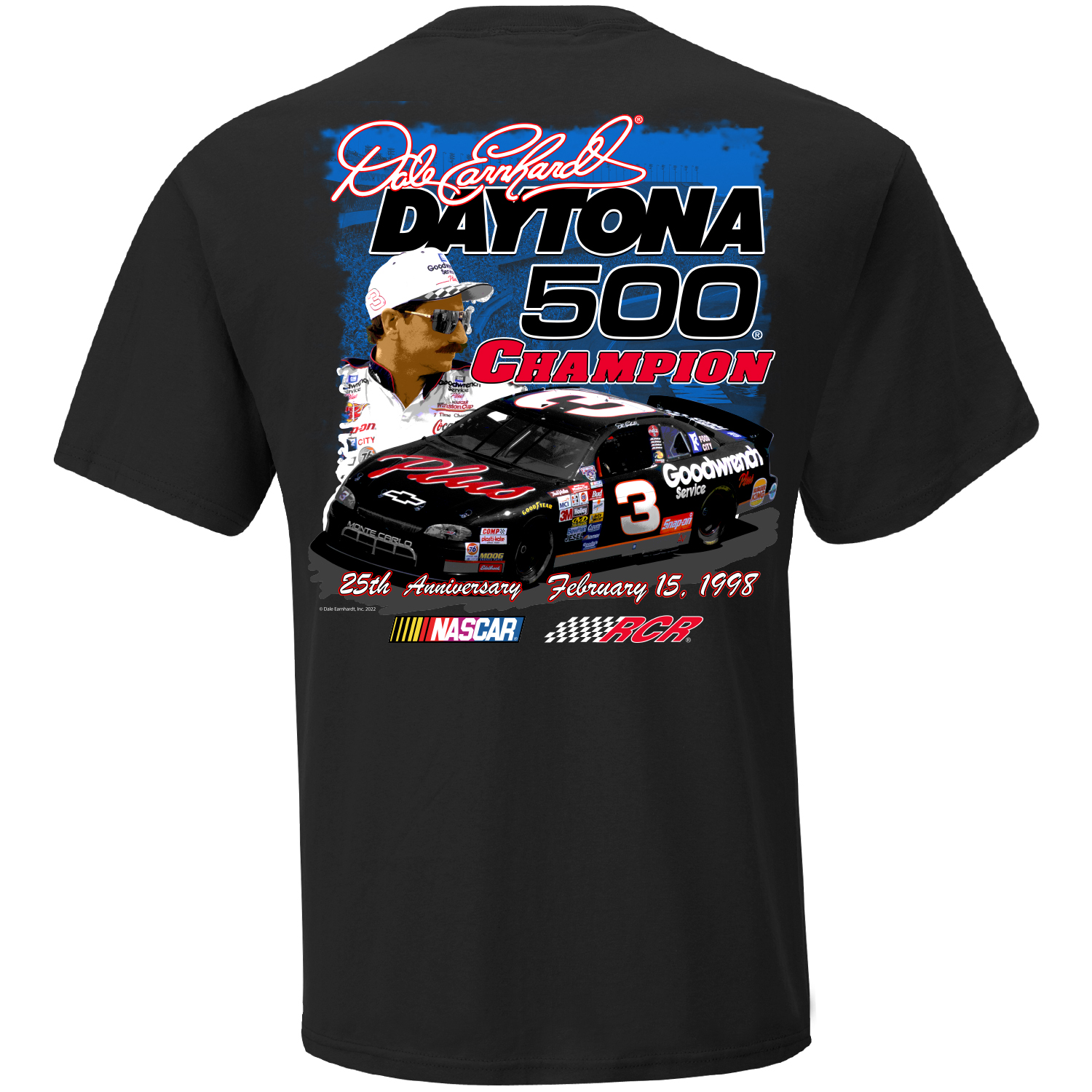 Camisa negra Dale Earnhardt Sr #3 coche 2 caras Daytona 500 aniversario adulto - Imagen 9 de 15