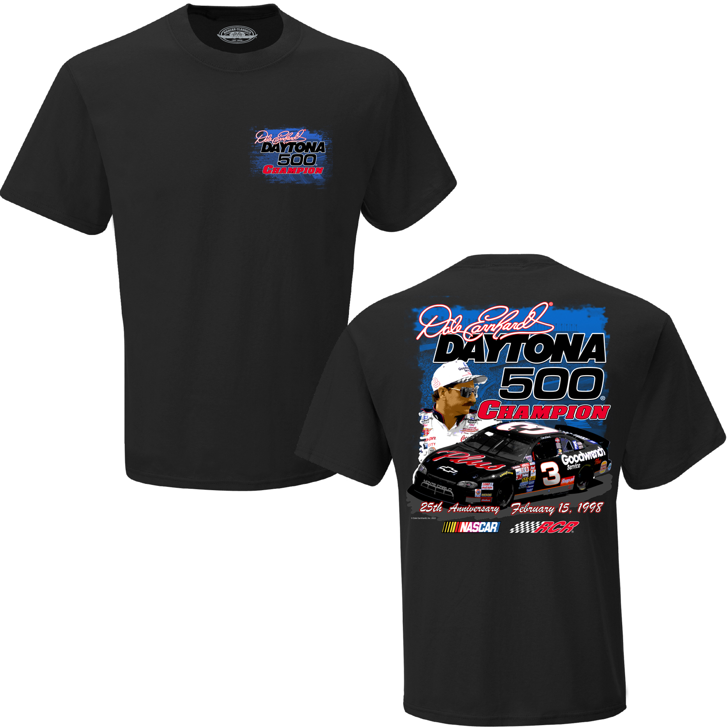 Camisa negra Dale Earnhardt Sr #3 coche 2 caras Daytona 500 aniversario adulto - Imagen 14 de 15