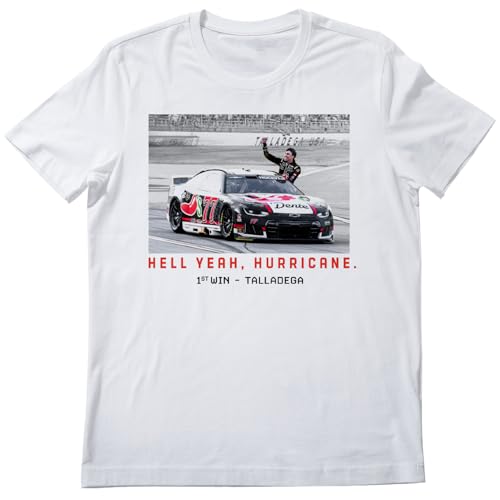 Carson Hocevar 2026 Hell Yeah Hurricane 1st Cup Win Talladega T-Shirt White