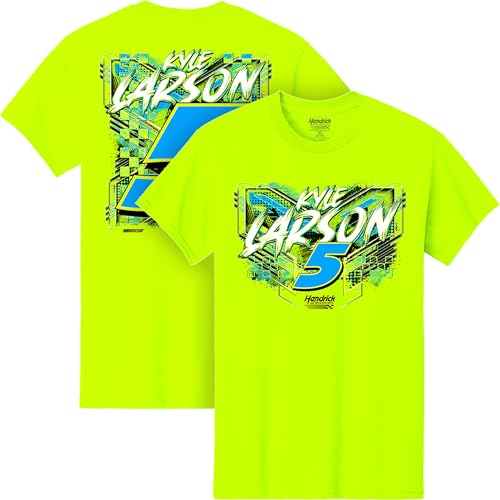 Kyle Larson #5 NASCAR 2026 Safety Yellow 2 Sided Car Neon T-Shirt
