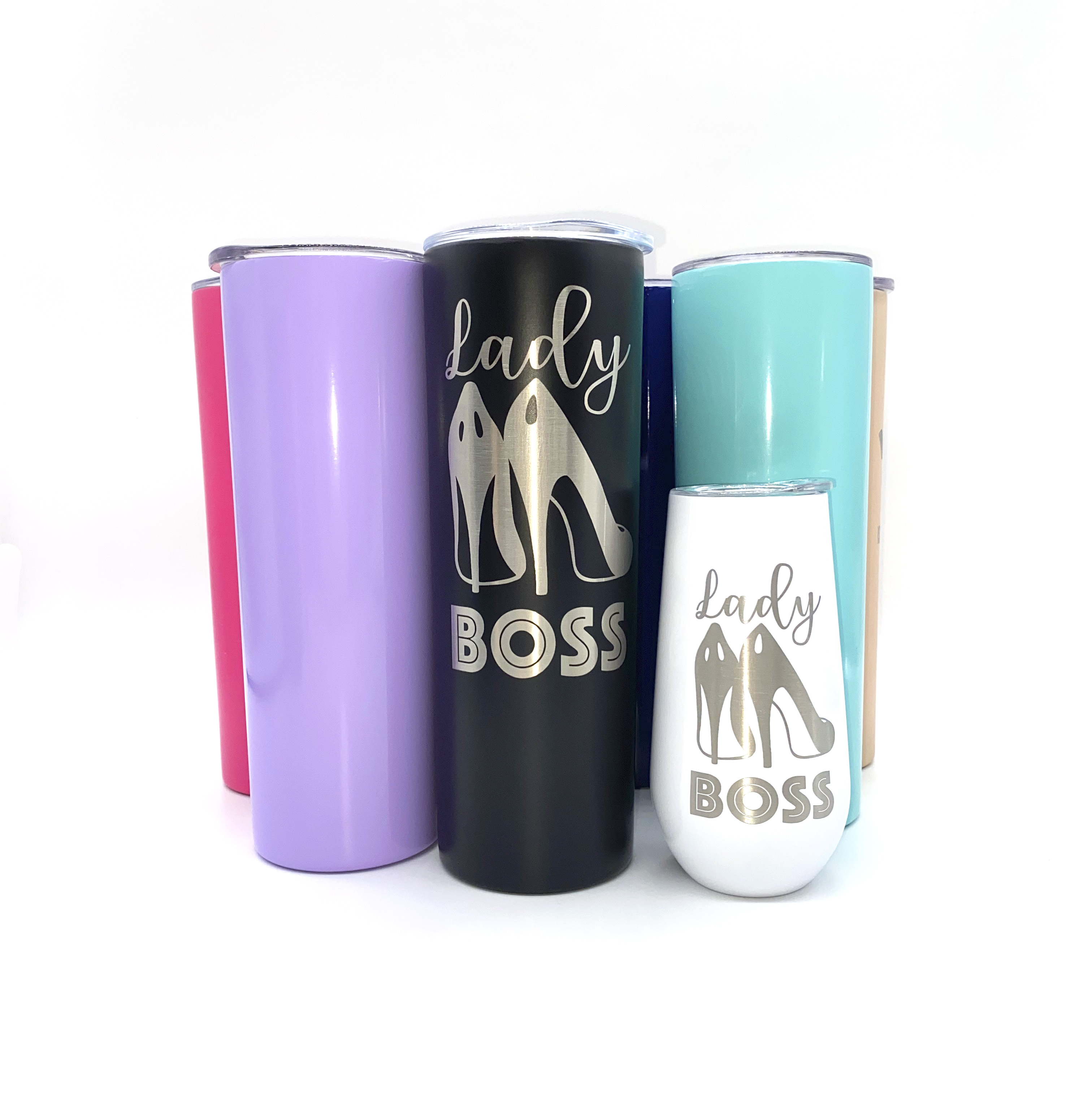 Lady Girl Boss Tumbler Business Woman Gift Coffee Mug Champagne Cup - Picture 7 of 8