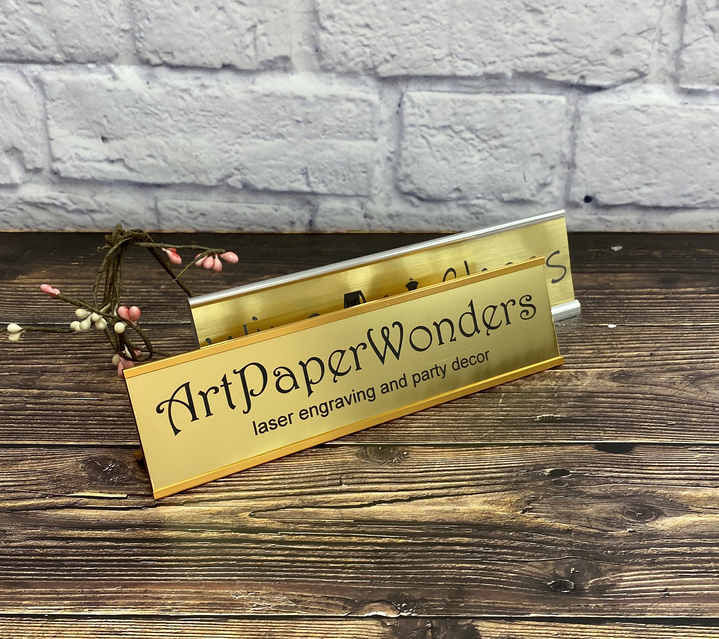 Personalized Office Name Plate Desktop Holder Business Desk Sign - Picture 14 of 17