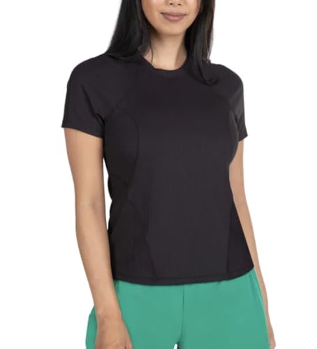 Spyder Active Women's UPF 50+ Ribbed Short Sleeve Tee Shirt
