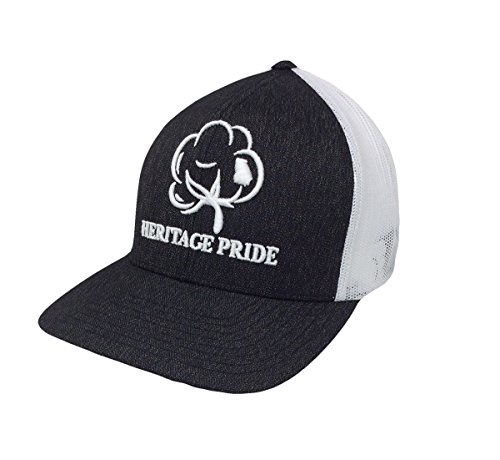 Heritage Pride Logo Georgia State Cotton Boll Southern Men&rsquo;s Trucker Hat Black