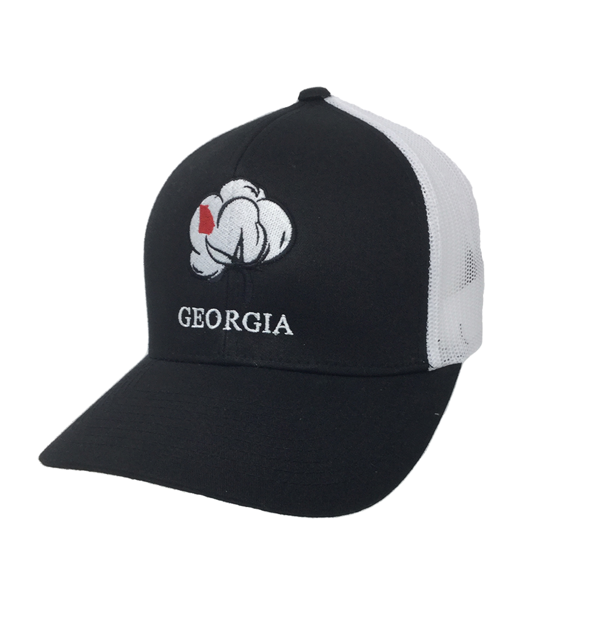Heritage Pride Georgia State Pride Cotton Boll Trucker Hat Black White Mesh - Bild 3 von 7