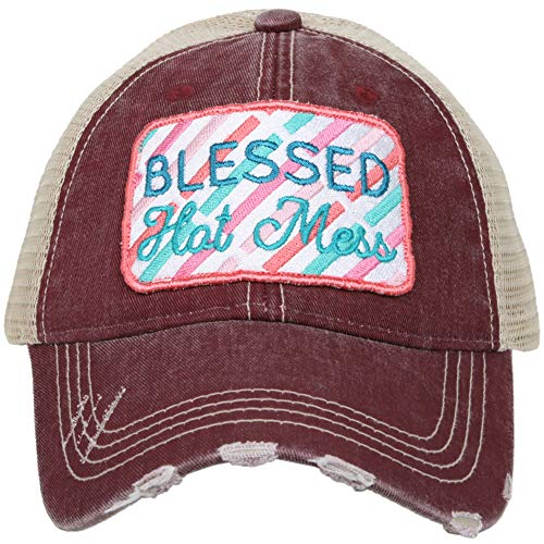 Katydid Womens Hot Mess Patch Trucker Hat Black