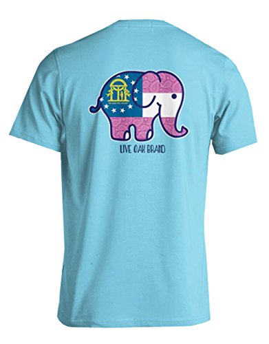 Live Oak State State Elephant Series: ?Georgia? Short Sleeve Tee Shirt Lagoon