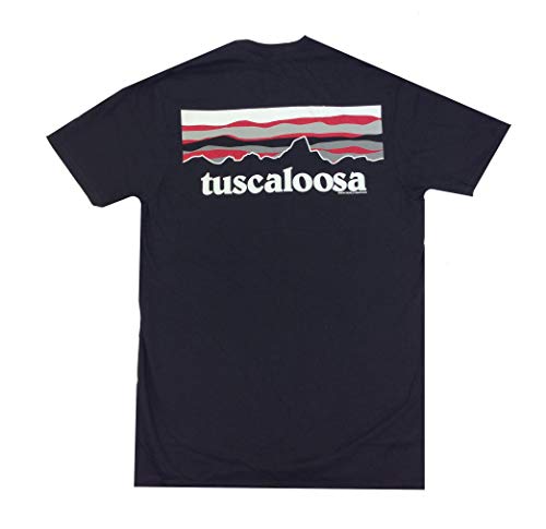 New World Graphics Alabama Tuscaloosa Sky Mountain Short Sleeve Tee Shirt Black - Imagen 2 de 7