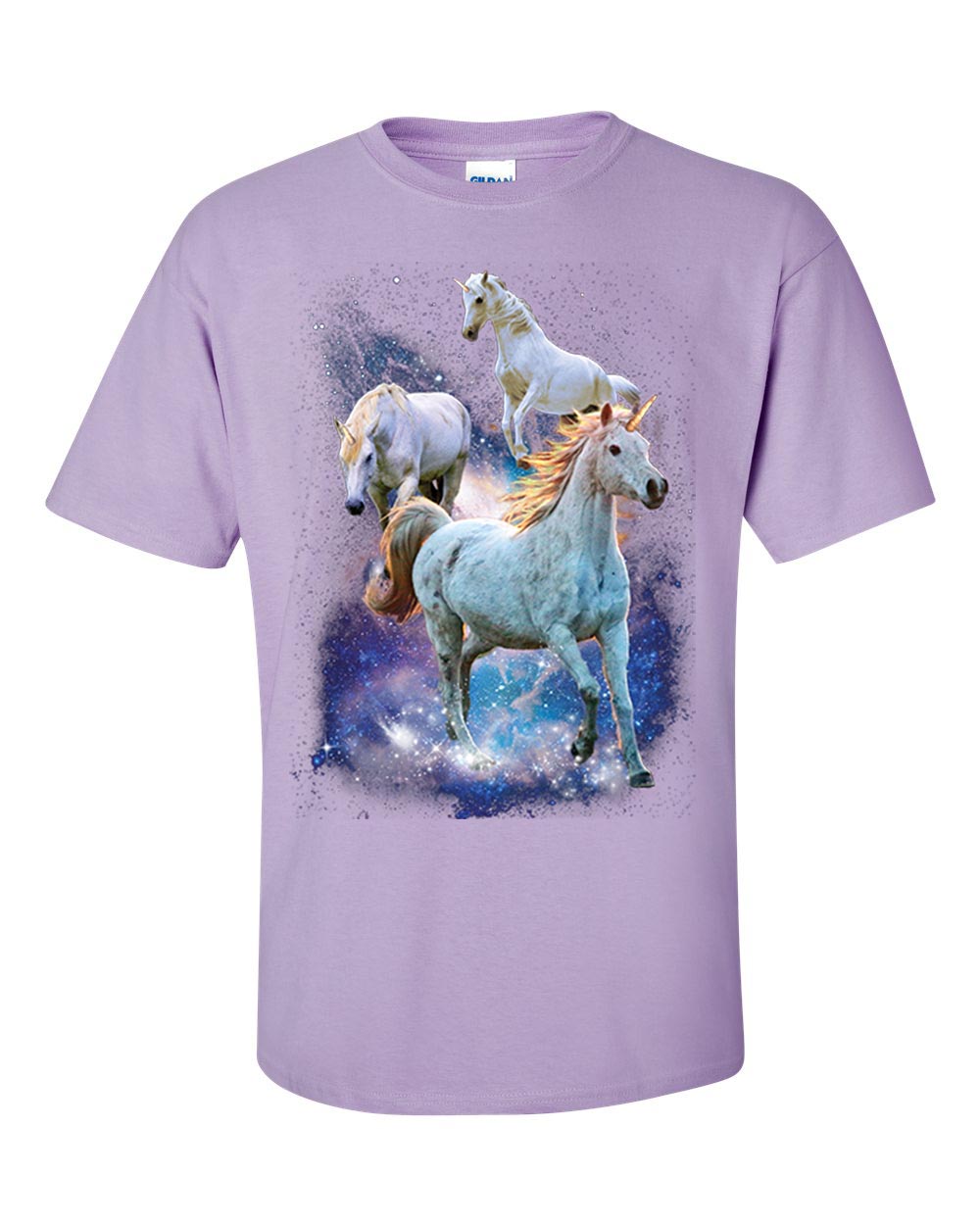 Majestic Unicorns In Space Unisex Adult Short Sleeve T-shirt - 第 23/26 張圖片