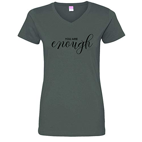You are Enough Ladies Vee Neck Jersey Tee Aqua - Bild 9 von 17