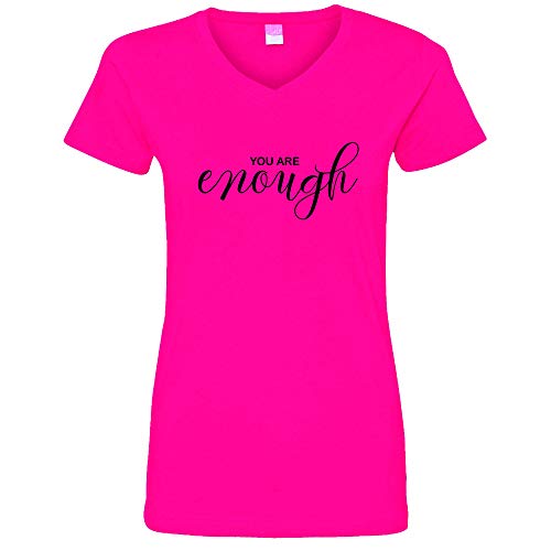 You are Enough Ladies Vee Neck Jersey Tee Aqua - Bild 12 von 17