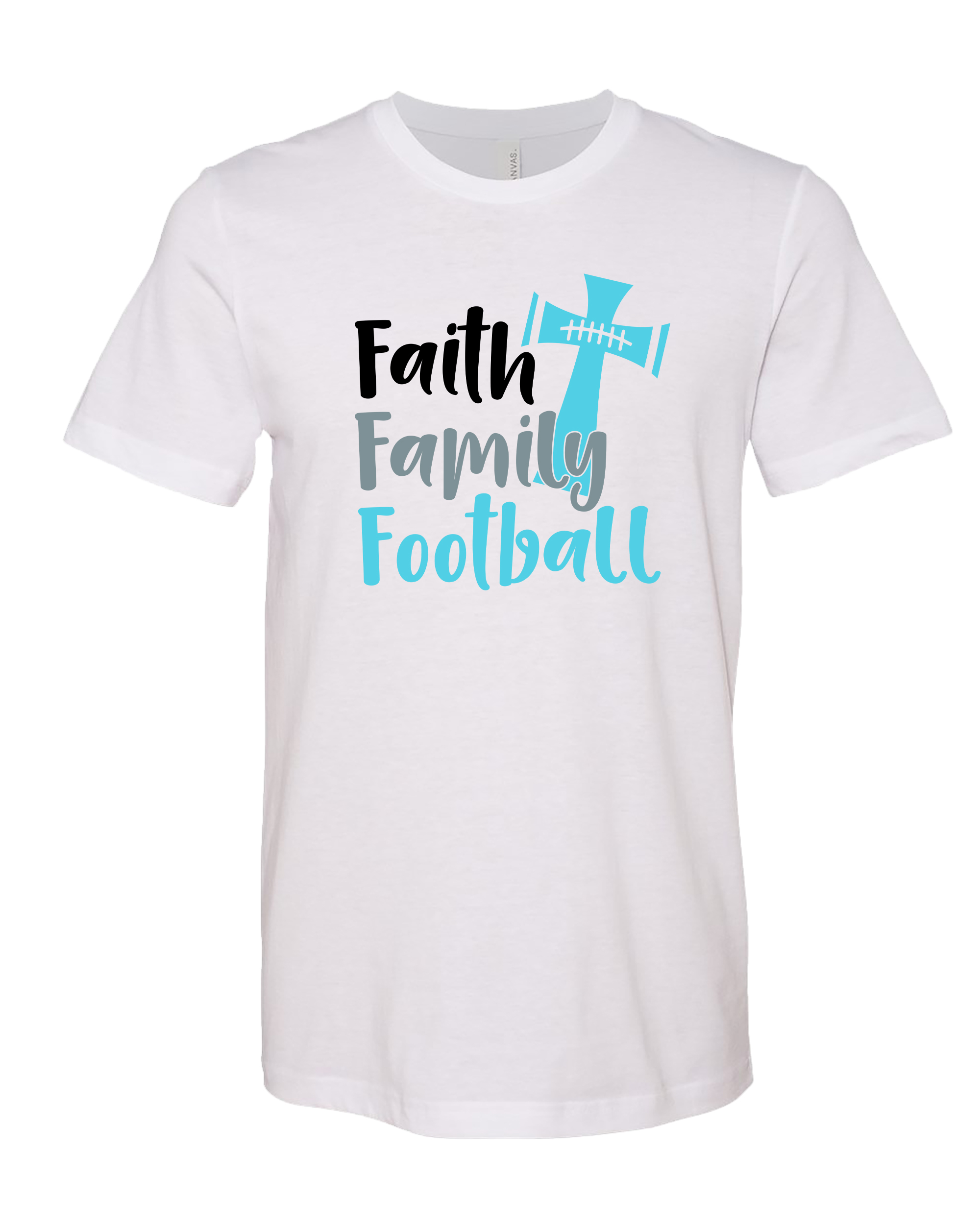 Trenz Shirt Company Faith Family Football Short Sleeve Tee Shirt