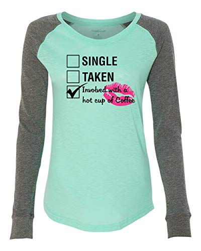 Involved with Coffee Valentine's Day Women's Raglan Long Sleeve Shirt - Picture 9 of 14