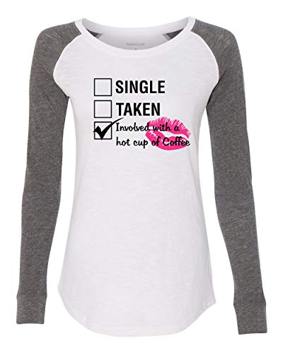 Involved with Coffee Valentine's Day Women's Raglan Long Sleeve Shirt - Picture 12 of 14