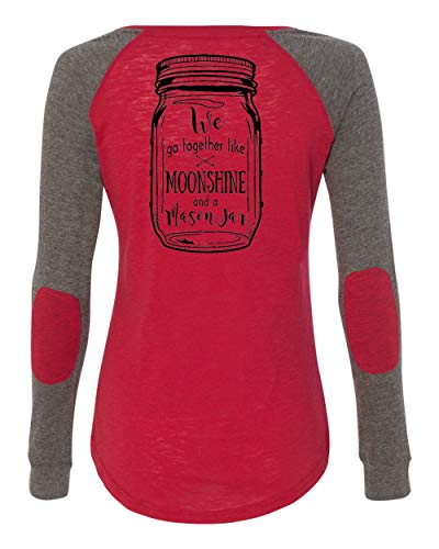Moonshine and a Mason Jar Holiday Women's Patch Raglan Long Sleeve Tee Shirt - Bild 12 von 20