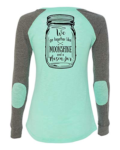 Moonshine and a Mason Jar Holiday Women's Patch Raglan Long Sleeve Tee Shirt - Bild 15 von 20