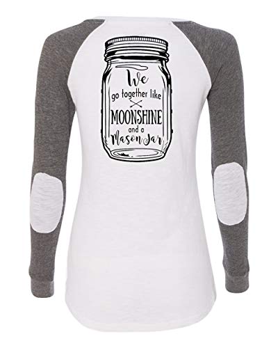 Moonshine and a Mason Jar Holiday Women's Patch Raglan Long Sleeve Tee Shirt - Bild 18 von 20