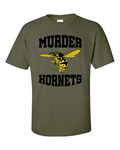 Funny Murder Hornets Unisex Adult Short Sleeve Tee Shirt Military - Bild 7 von 14