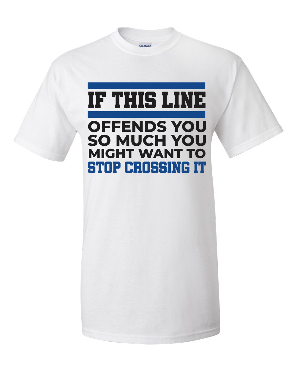 Blue Lives Matter If This Blue Line Offends You Short Sleeve T-shirt - Picture 9 of 9