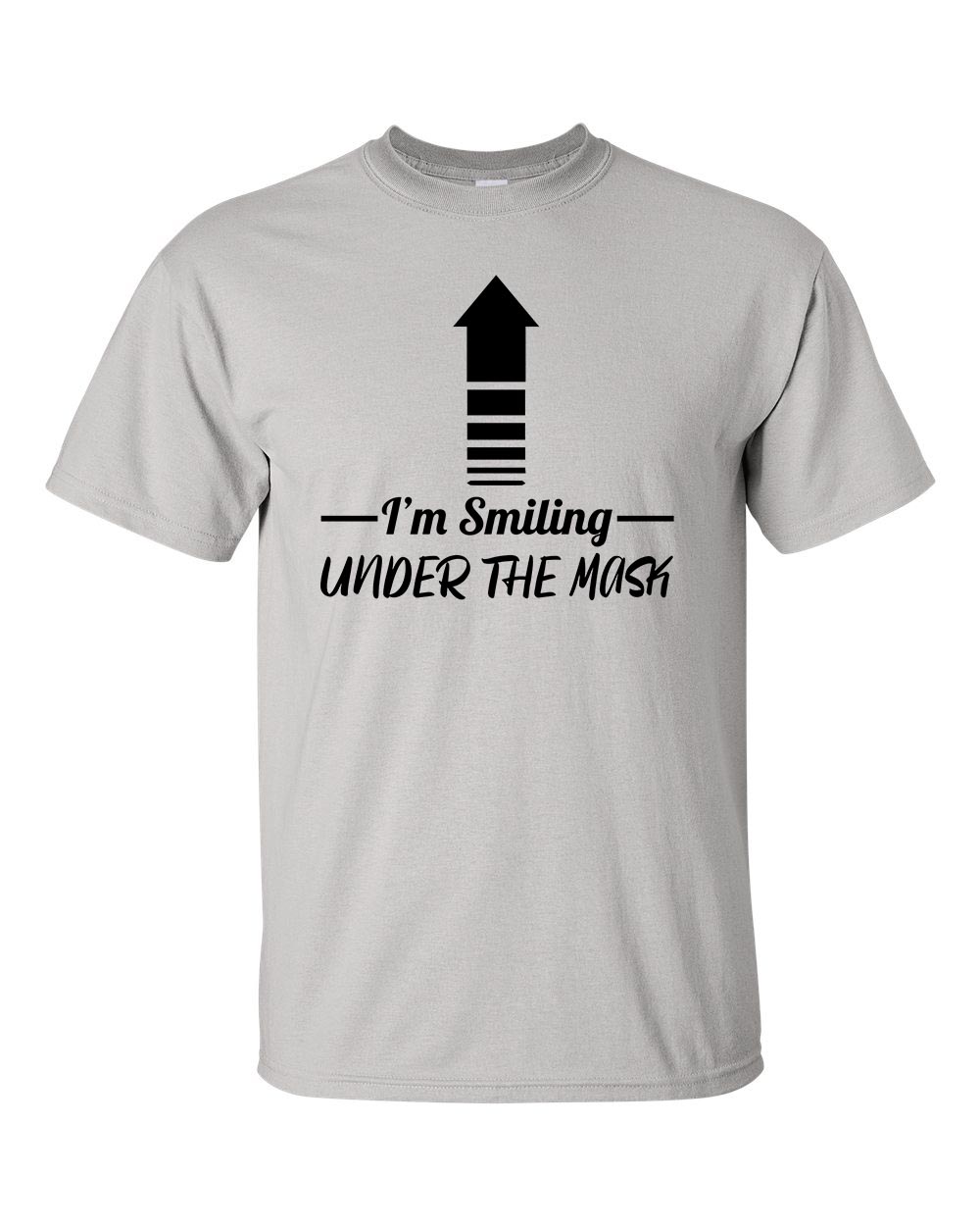 Funny Unisex Trust Me I'm Smiling Under The Mask Short Sleeve T-shirt - Picture 19 of 48