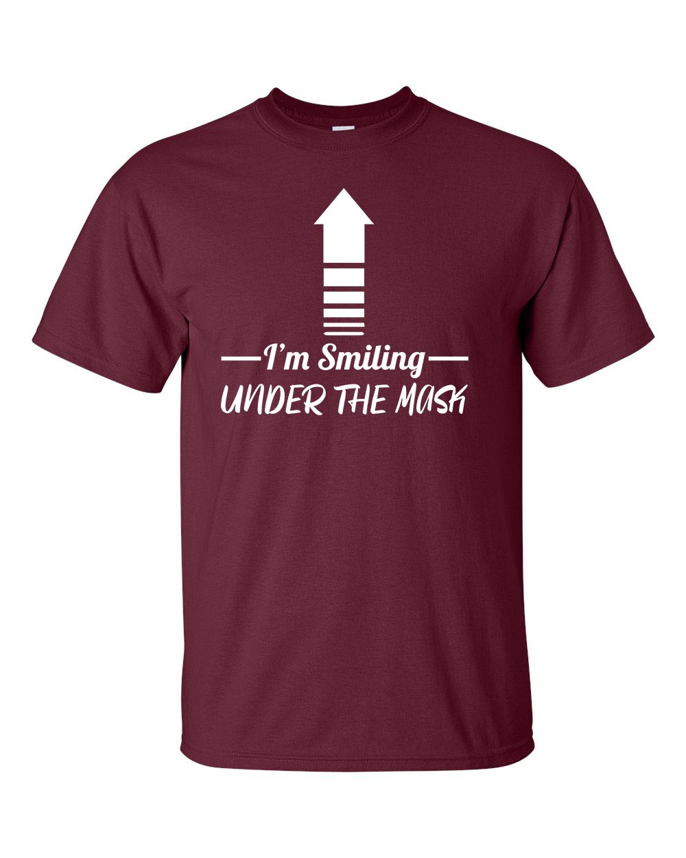Funny Unisex Trust Me I'm Smiling Under The Mask Short Sleeve T-shirt - Picture 25 of 48
