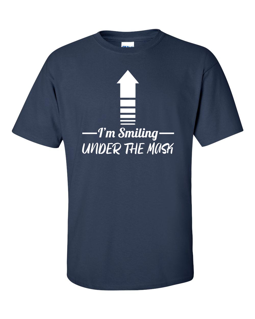 Funny Unisex Trust Me I'm Smiling Under The Mask Short Sleeve T-shirt - Picture 31 of 48