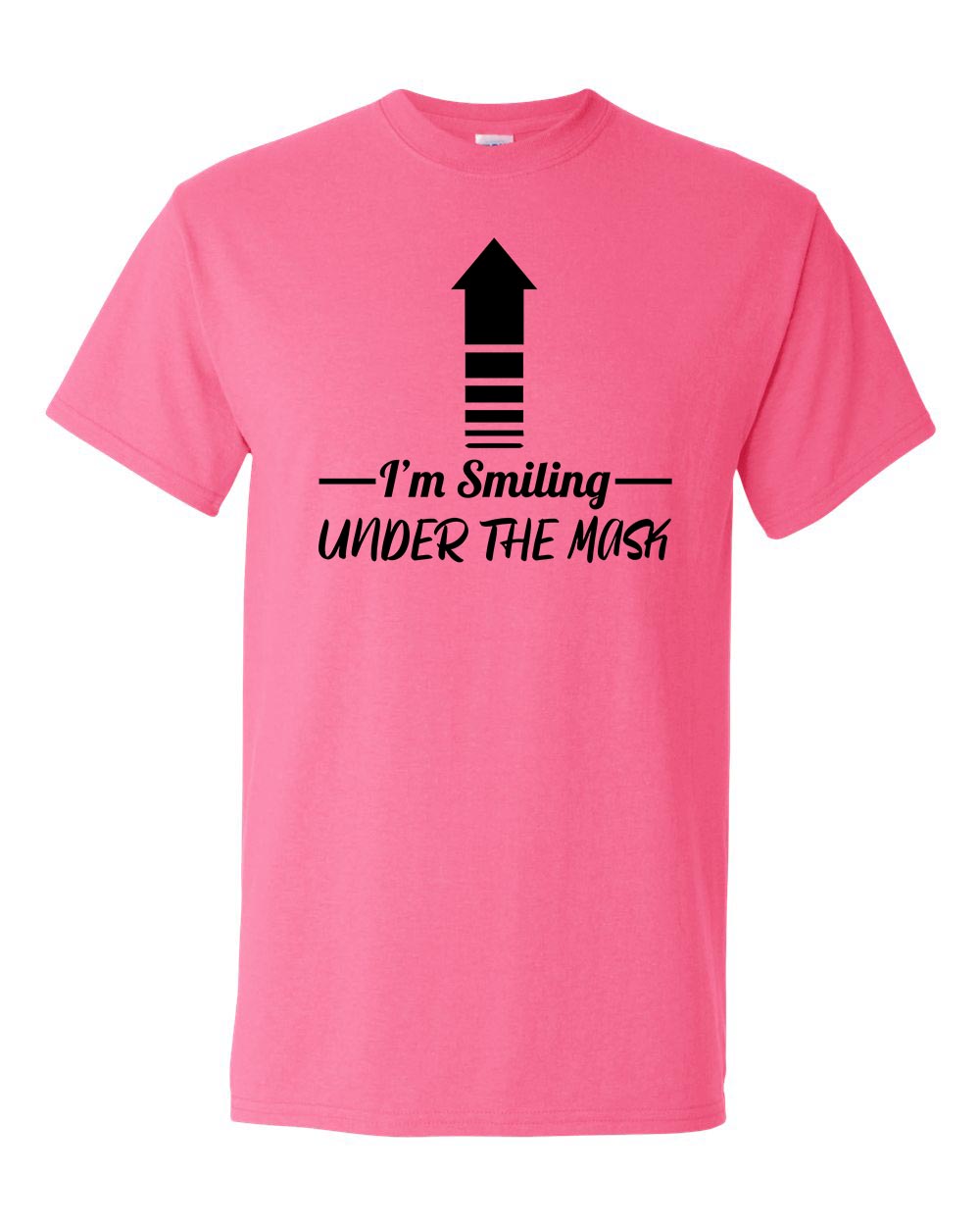 Funny Unisex Trust Me I'm Smiling Under The Mask Short Sleeve T-shirt - Picture 37 of 48