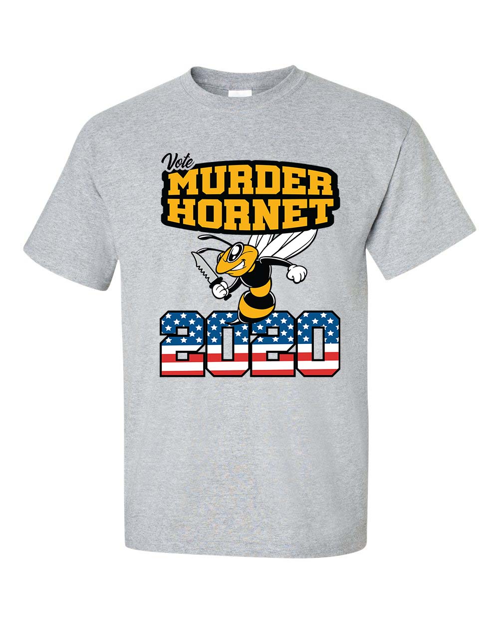 Funny Vote Murder Hornet 2020 USA American Flag Short Sleeve T-shirt - 第 11/18 張圖片