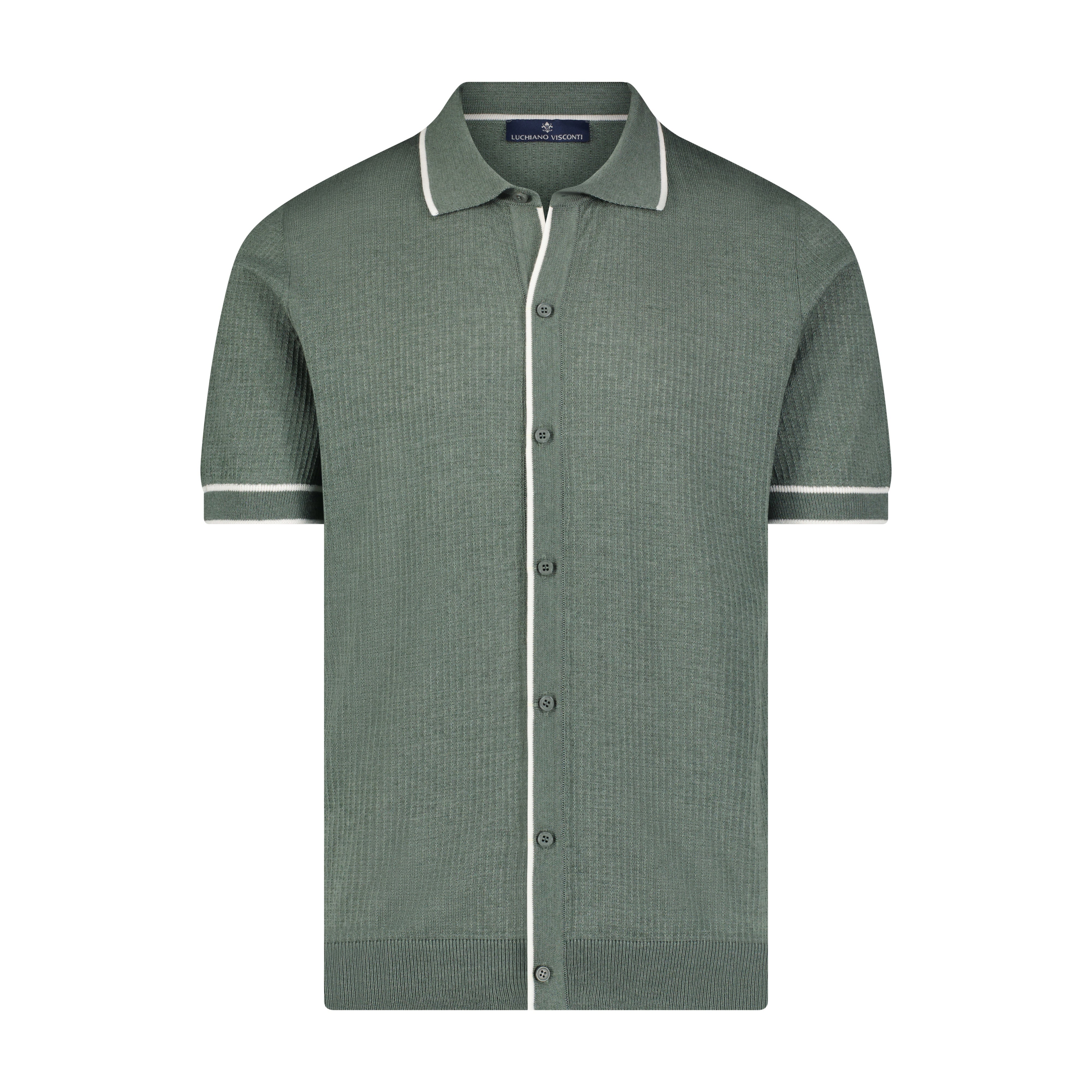 Luciano Visconti Button Down Strickshirt - Bild 7 von 9