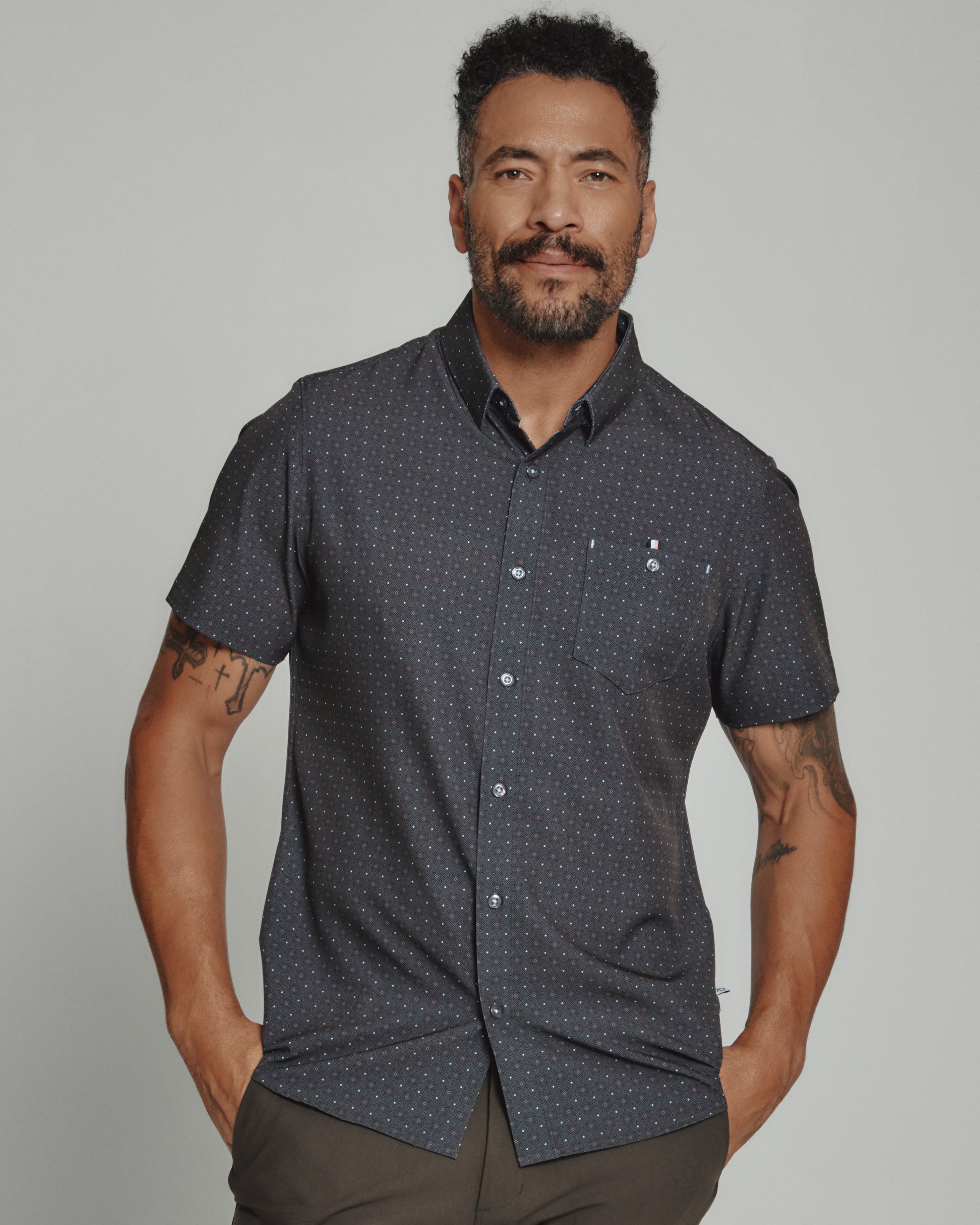 Camisa SS 7 Diamonds Prescott 4 vías estampado elástico patrón - Imagen 11 de 11