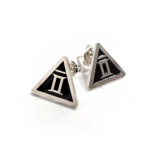 Sterling Silver Zodiac Stud Earrings AIR sign, Gemini, Libra, Aquarius - Picture 4 of 4